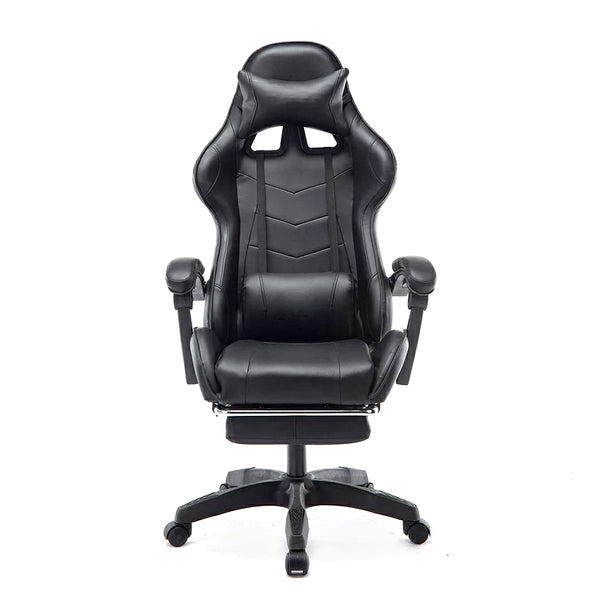 MASON TAYLOR S8003 Gaming Office Chair Home Computer Chairs Racing PVC Leather Seat - Black